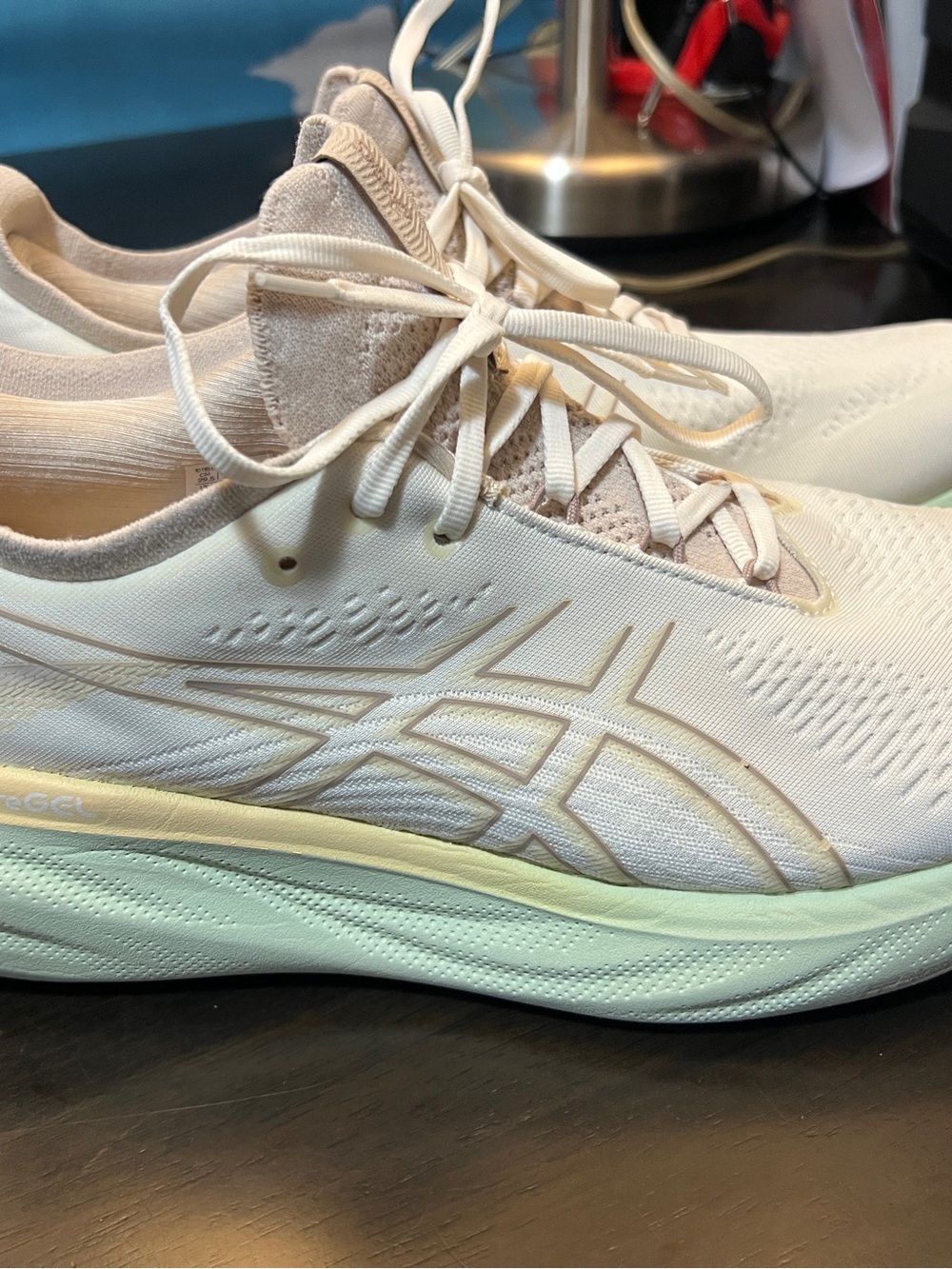 Asics men’s Athletic Running Shoes in Light Cream